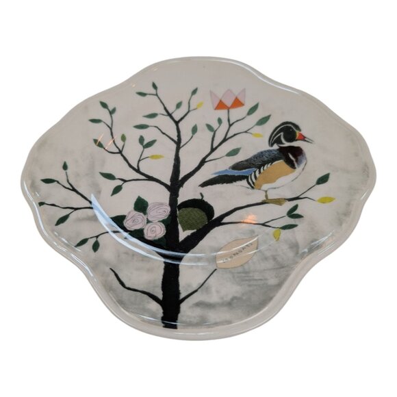 Anthropologie Rebecca Rebouche Curious Deciduous "Wandering Wood Duck" Plate - Picture 3 of 3